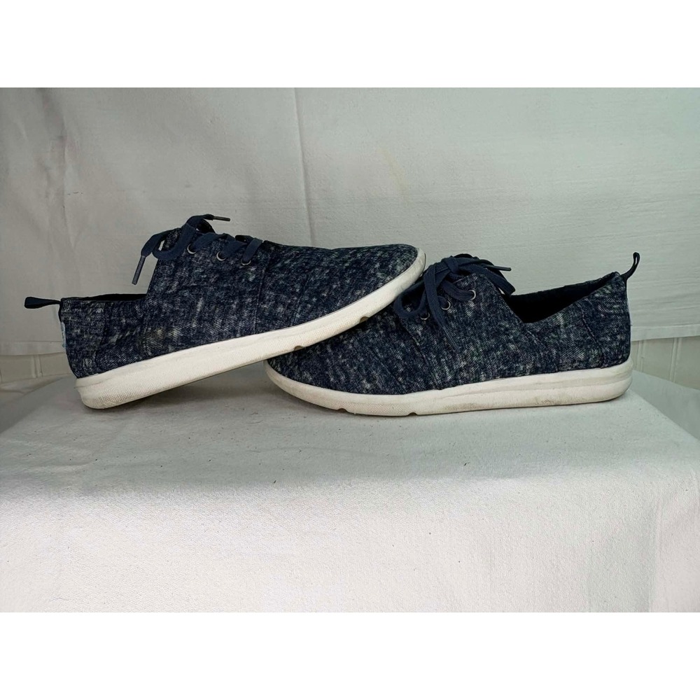 TOMS Del Rey Mens Navy Blue Marled Knit Low Top Sneakers Size 10 1002920417 - Picture 6 of 6